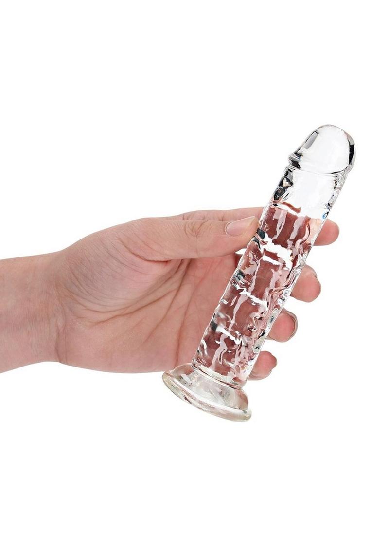 RealRock Skin Realistic Straight Dildo 6in - Clear