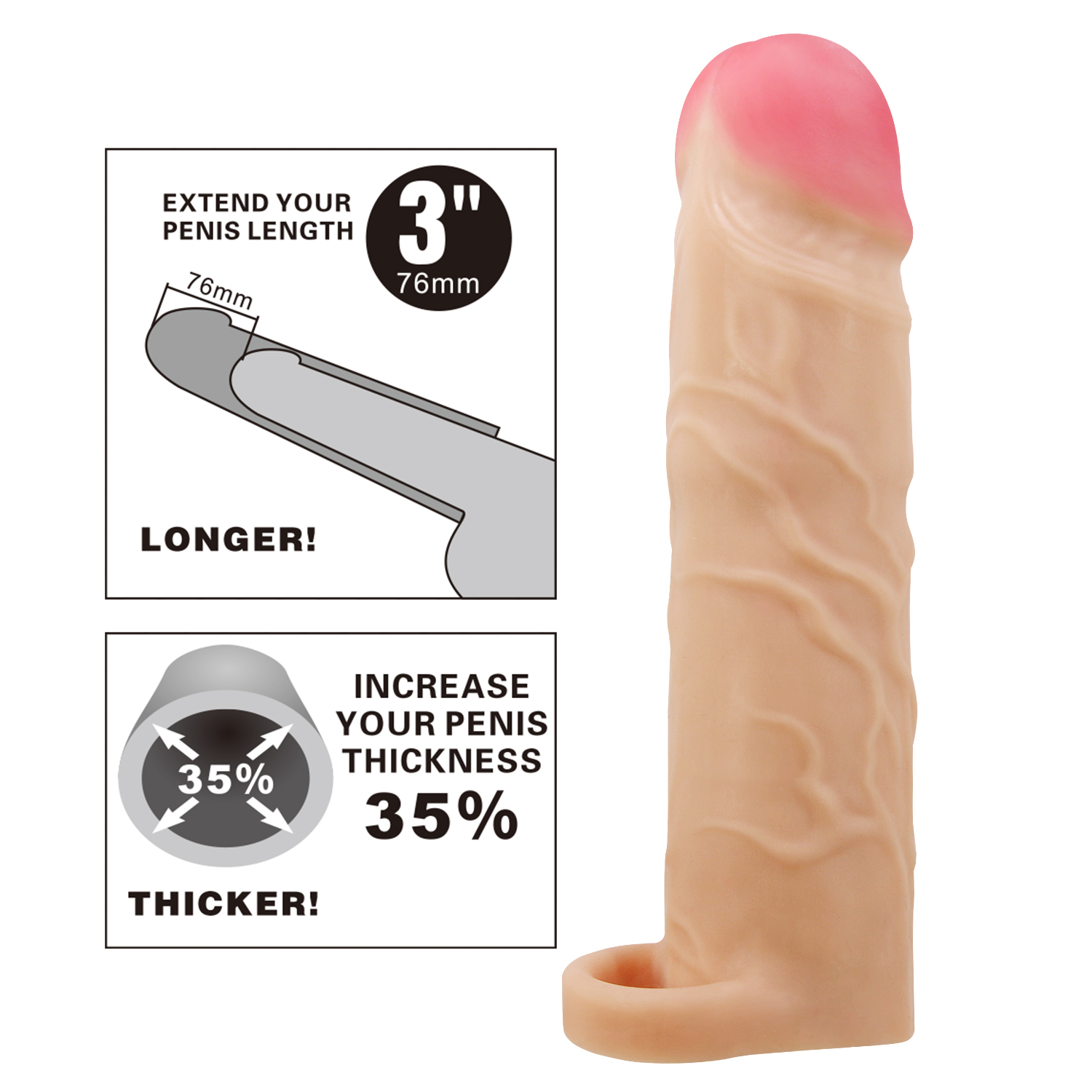 Gerd Extended Penis Sleeve - Light
