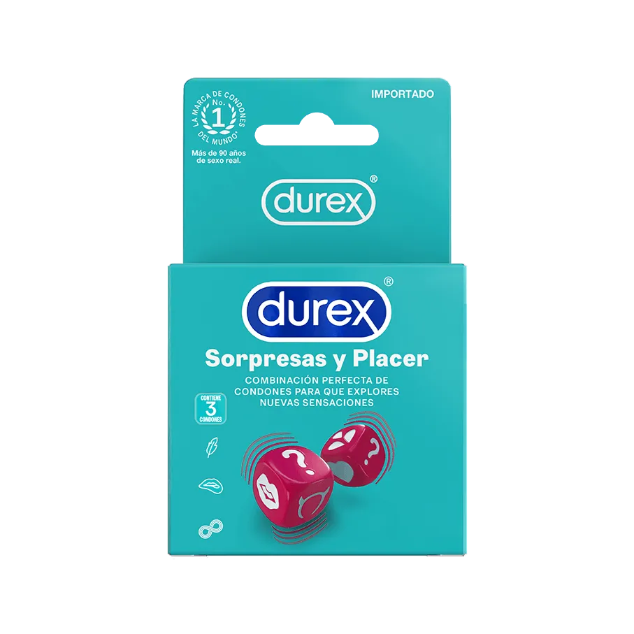  Preservativos DUREX Sorpresas y Placer 3pk 