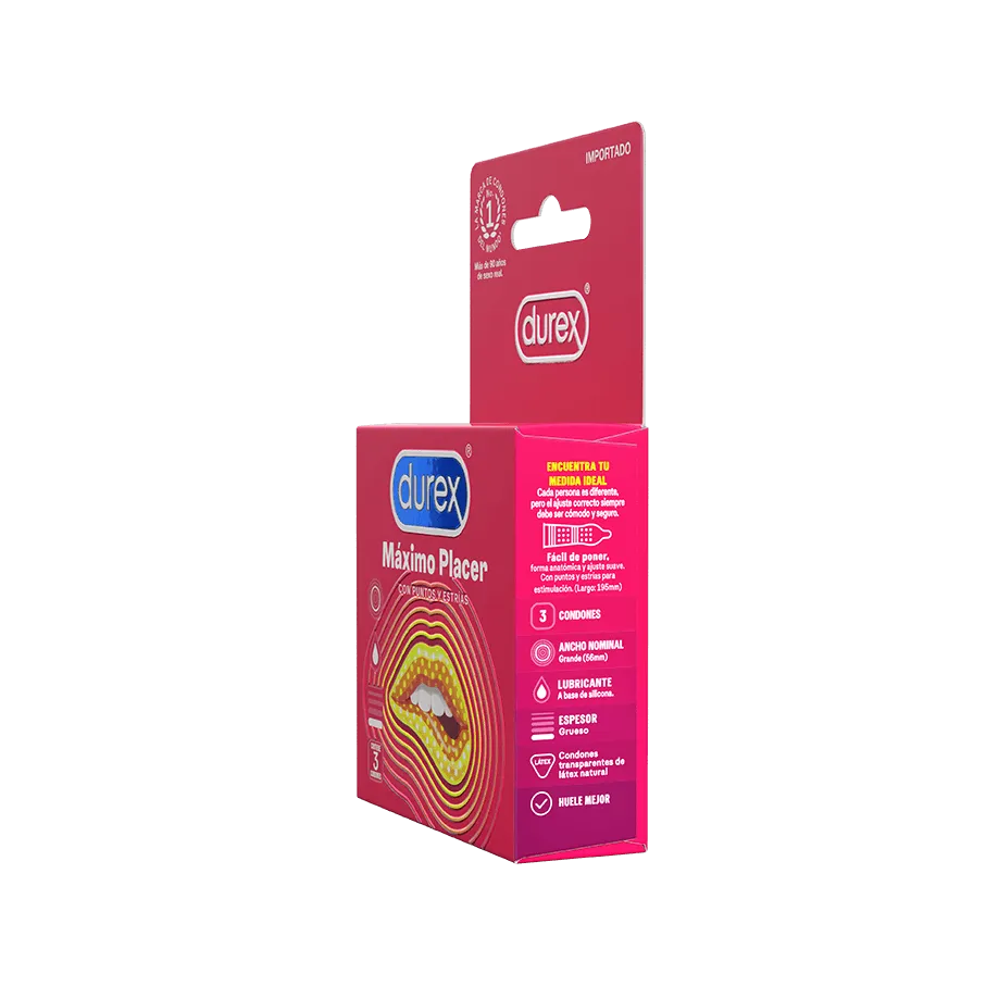 Preservativos DUREX MAXIMO PLACER 3pk