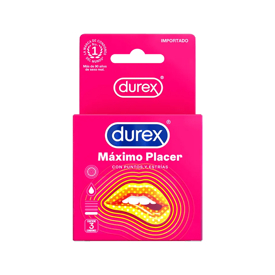 Preservativos DUREX MAXIMO PLACER 3pk