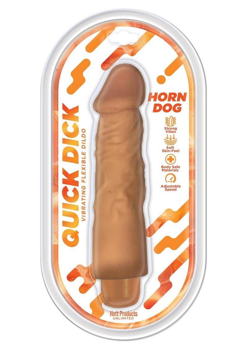 Vibrador Quick Dick Horn Dog Vibrating Silicone Dildo - Vanilla