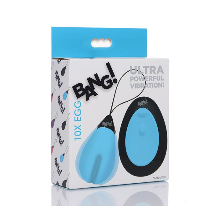 Bang! 10X Silicone Vibrating Egg - Blue