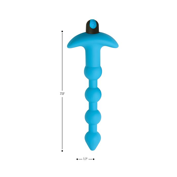 Bang! 28X Vibrating Silicone Anal Beads w/Remote Control - Blue