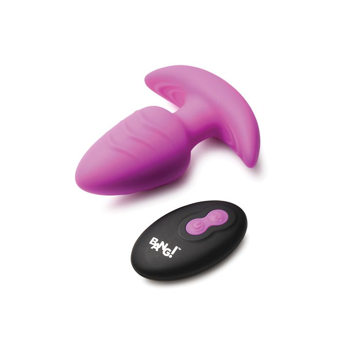 Bang! Rotating & Vibrating Tapered Butt Plug w/Remote - Purple