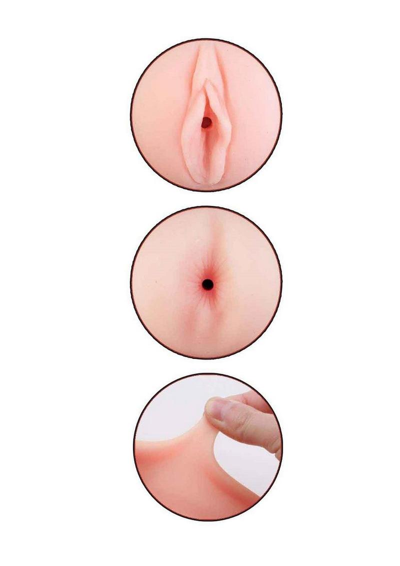 Delite Two Ways Vagina & Ass Masturbator - Vanilla/Blue