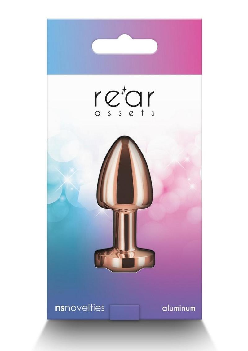 Rear Assets Aluminum Anal Plug - Petite - Rose Gold/Rainbow