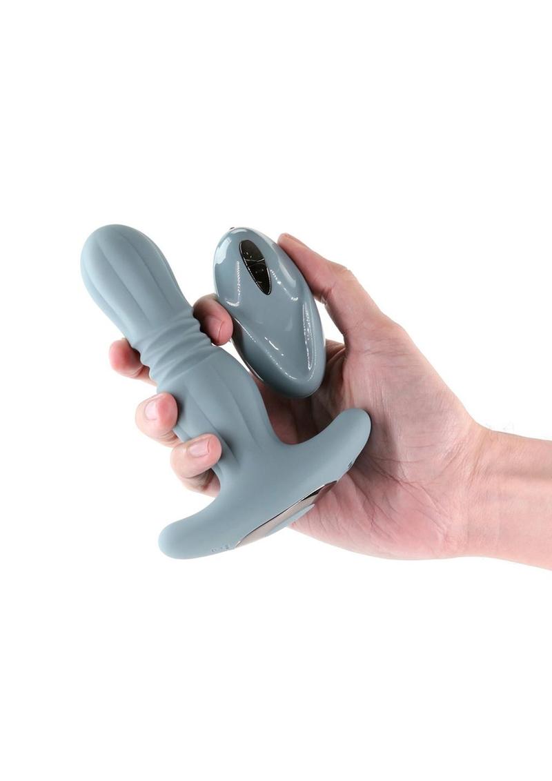 Renegade Gemini Rechargeable Silicone Prostate Massager with Remote Control - Gray