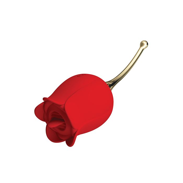 Vibrador de doble extremo Pretty Love Licking Rose Lover - Rosa