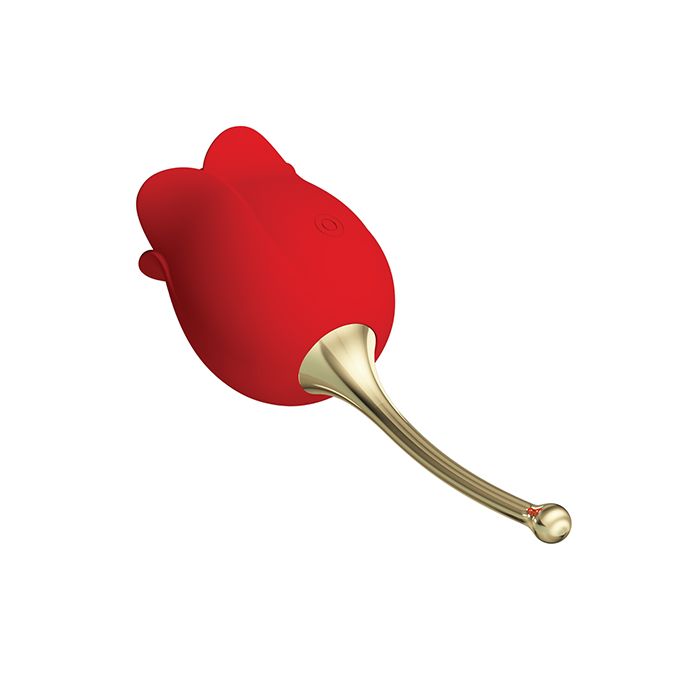 Vibrador de doble extremo Pretty Love Licking Rose Lover - Rosa