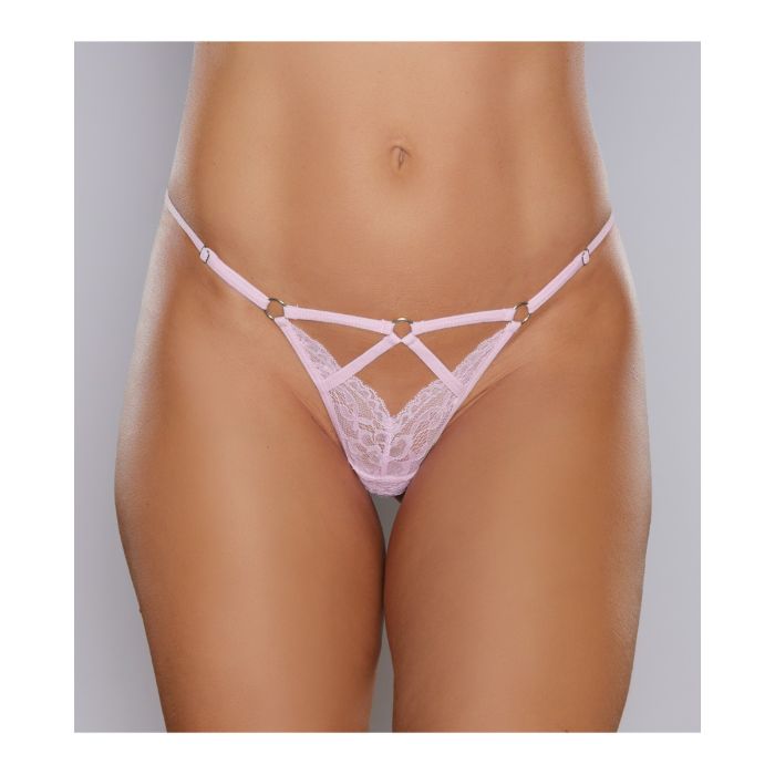 Adore Do Not Disturb Lace Thong Pink O/S