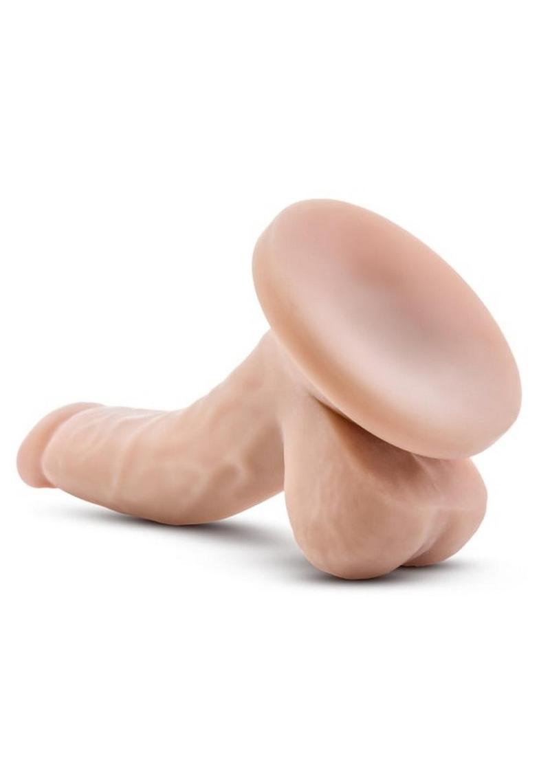 Dr. Skin Silver Collection Mini Dildo with Balls and Suction Cup 4in - Vanilla