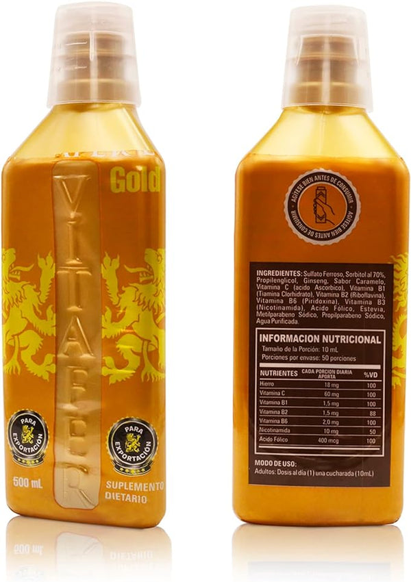 Vitaminas Naturales Vitafer L Gold X Jarabe - 500ML