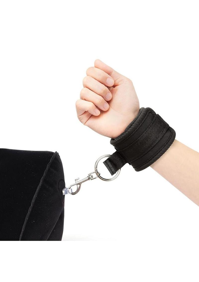 Lux Fetish Inflatable Position Wedge with Detachable Cuffs - Black