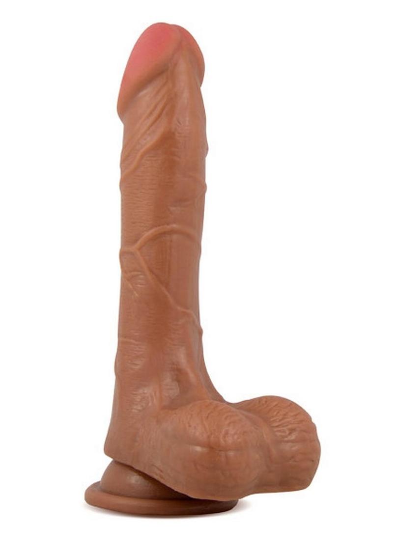 X5 Grinder Dildo with Balls 8.5in - Caramel