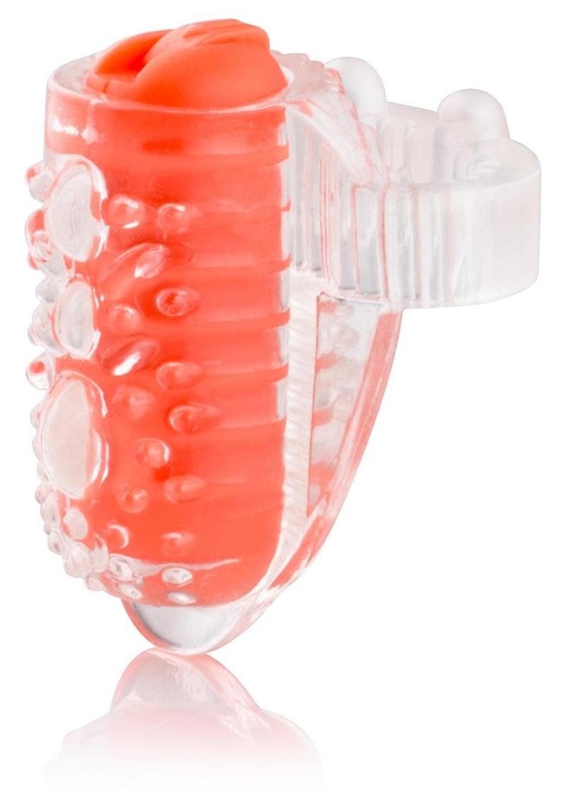 Color Pop Quickie Lingo Silicone Vibrating Tongue Ring Waterproof Orange