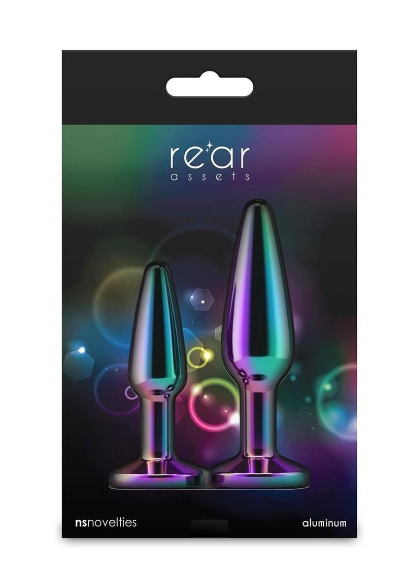 Rear Assets Tapered Trainer Chrome Plated Anal Plugs Kit (3pc Set) - Multicolor