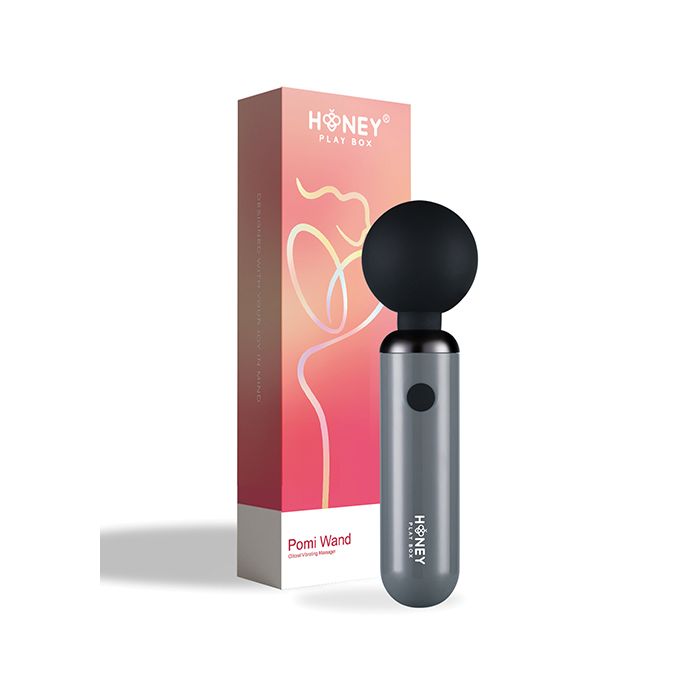 Pomi Wand Clit Tease Vibrating Wand - Grey