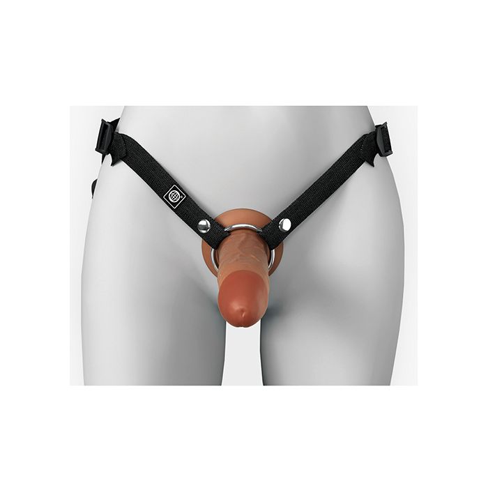 Fantasy X-tensions Elite 6" Silicone Hollow Strap-on w/Harness - Brown