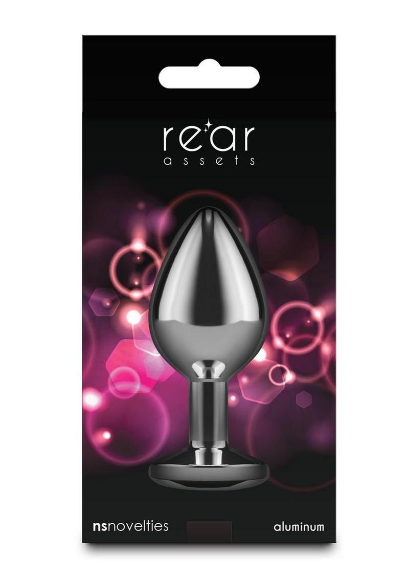 Rear Assets Silver Anal Plug - Medium - Pink Gem