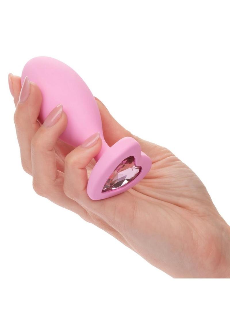 First Time Crystal Booty Duo Silicone Anal Plug (2 Pack) - Pink