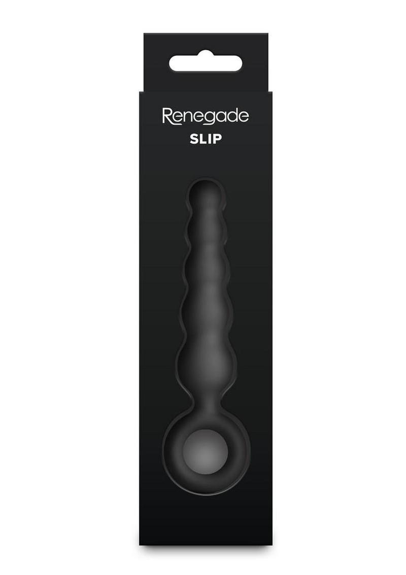 Renegade Slip Tapered Slim Silicone Anal Plug - Black