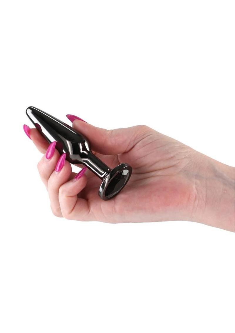 Rear Assets Chrome Tapered Anal Plug - Medium - Gray