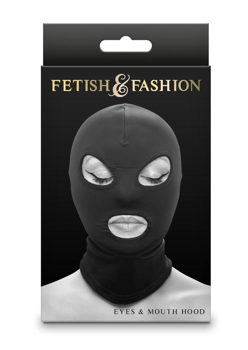 Fetish & Fashion Eyes & Mouth Hood - Black