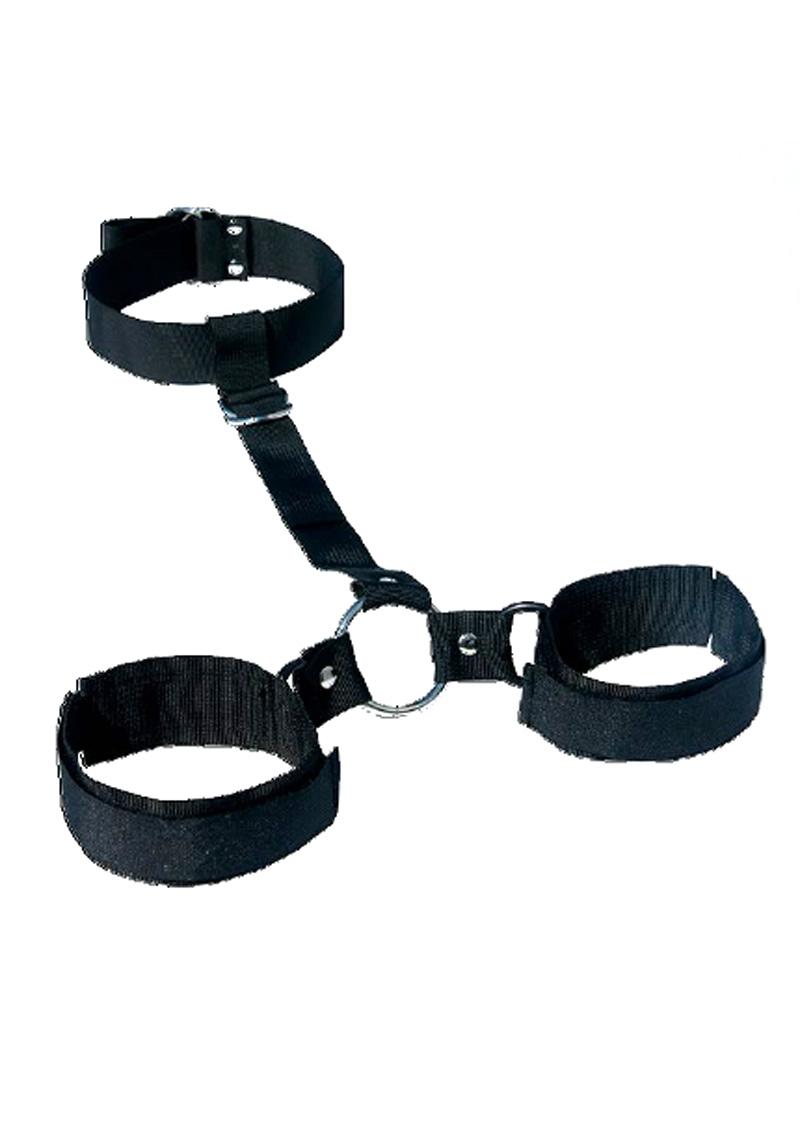 Sex & Mischief Shadow Neck and Wrist Restraint - Black