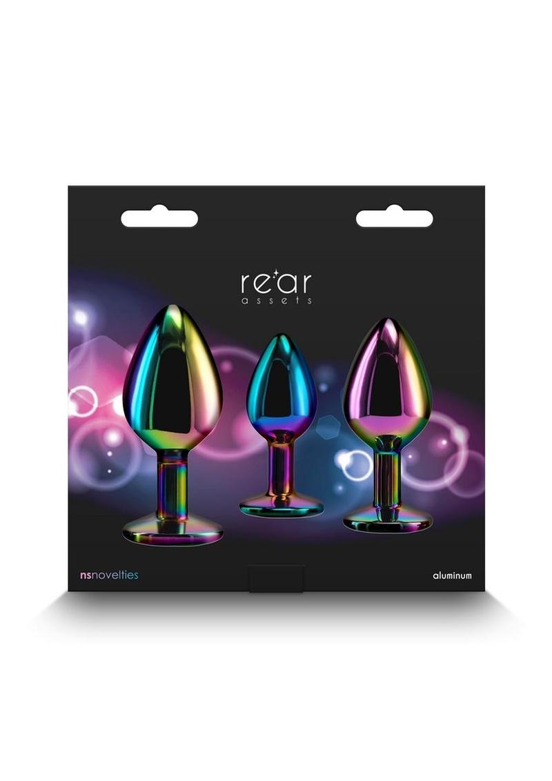Rear Assets Aluminum Anal Plug Trainer Kit (3 pieces) - Rainbow