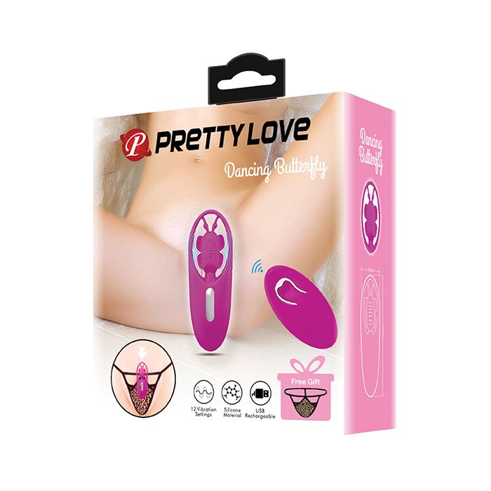 Pretty Love Dancing Butterfly Panty Vibe w/Free Panty - Fuchsia