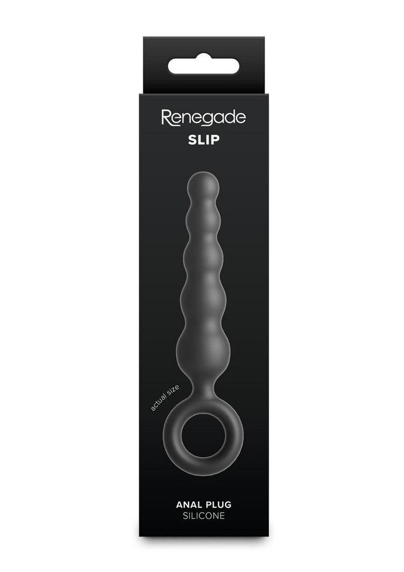 Renegade Slip Tapered Slim Silicone Anal Plug - Black