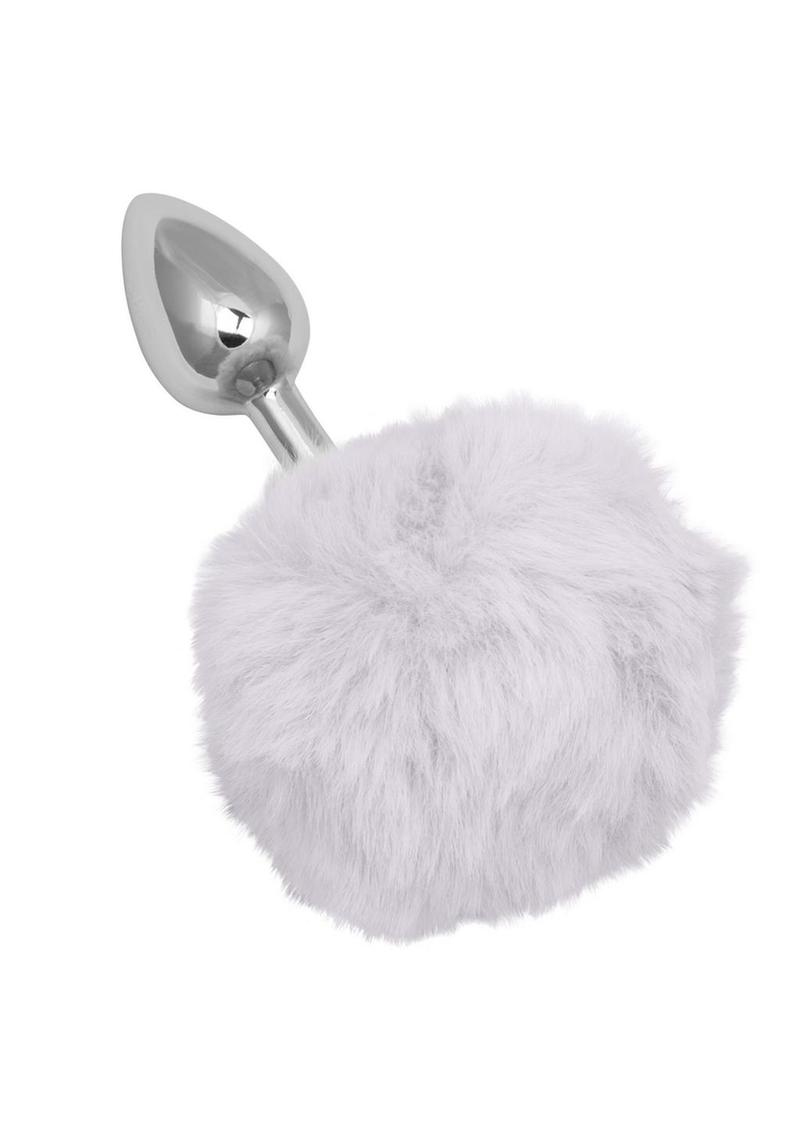 Running Wild Faux Fur Bunny Tail and Metallic Anal Plug - 