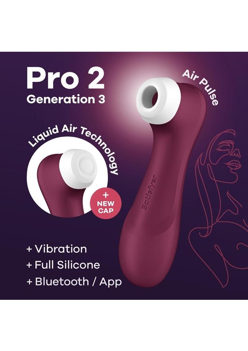 Satisfyer Pro 2 Generation 3 with Connect App Rechargeable Silicone Clitoral Stimulator - Magenta
