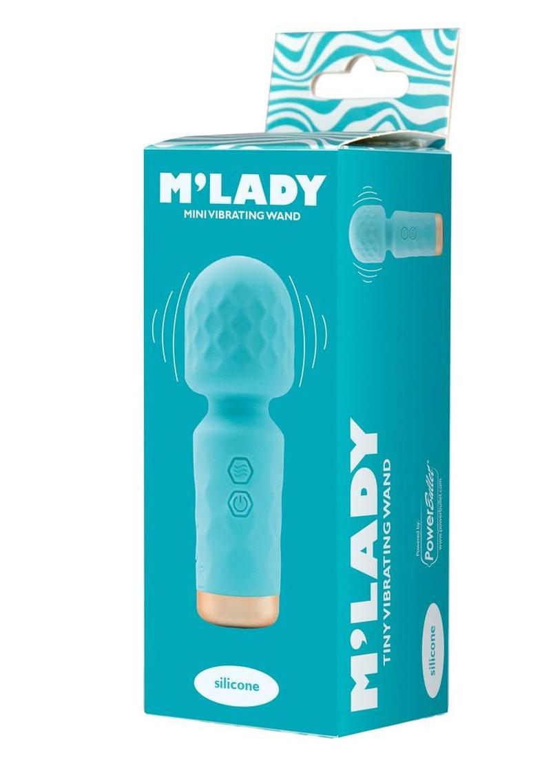 M'Lady Rechargeable Silicone Mini Vibrating Wand - Teal