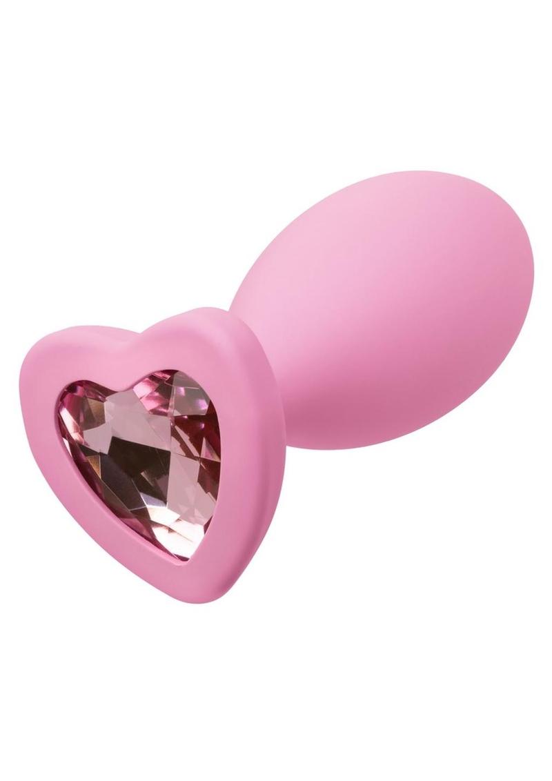 First Time Crystal Booty Duo Silicone Anal Plug (2 Pack) - Pink