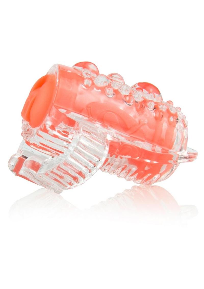 Color Pop Quickie Lingo Silicone Vibrating Tongue Ring Waterproof Orange