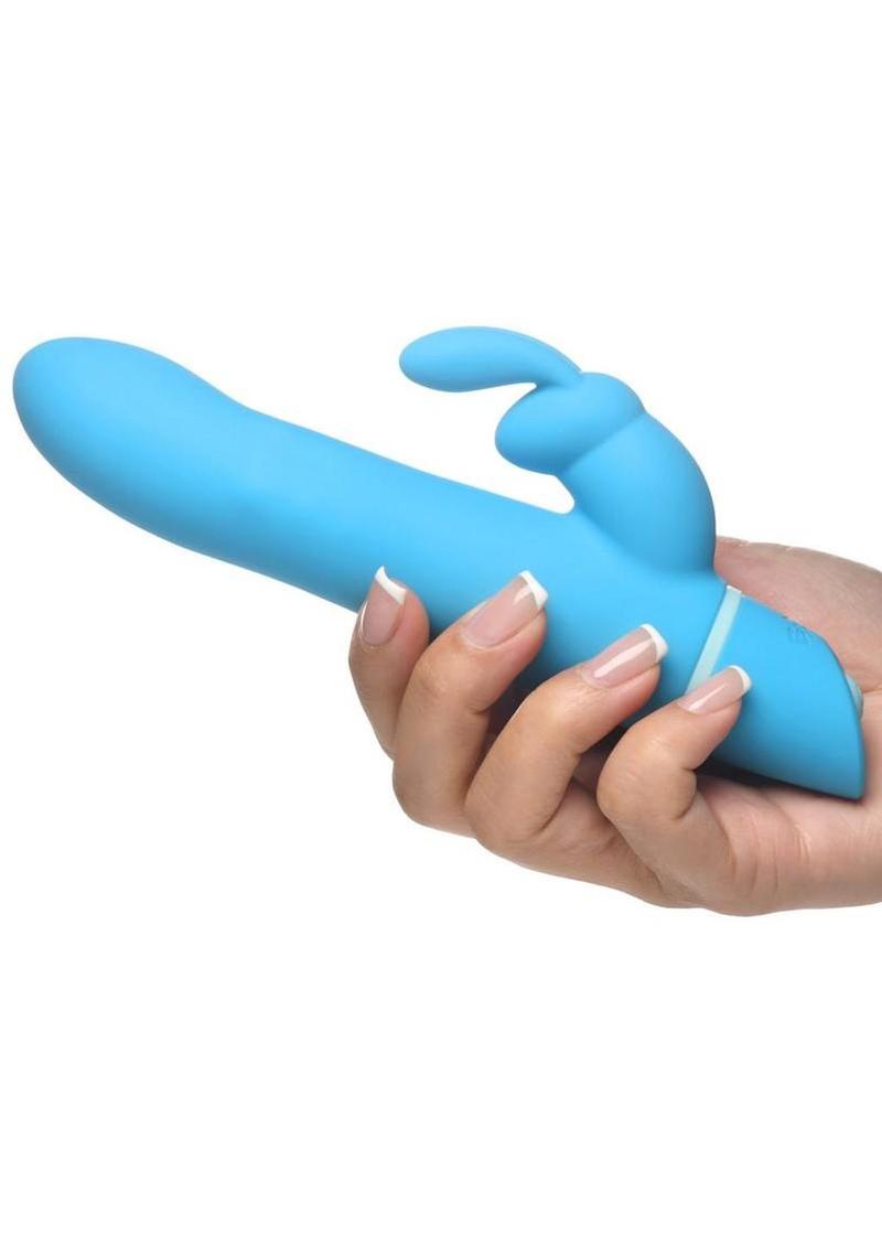 Bang! Rotating Beads Rechargeable Silicone Rabbit Vibrator- Blue