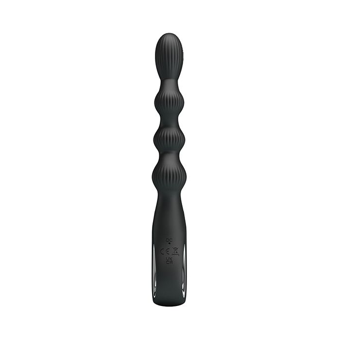 Pretty Love Federer Vibrating Beaded Anal Probe - Black