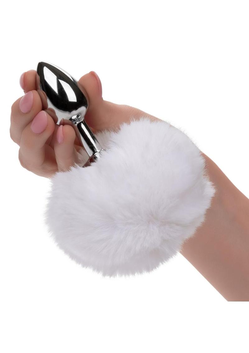 Running Wild Faux Fur Bunny Tail and Metallic Anal Plug - 