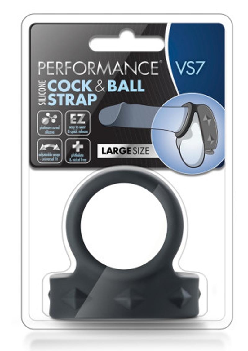 Performance VS7 Silicone Cock & Ball Strap Large - Black