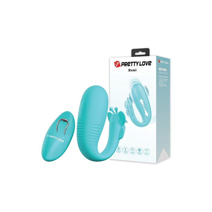 Pretty Love Remi Thrusting Hands-Free Vibrator - Aqua