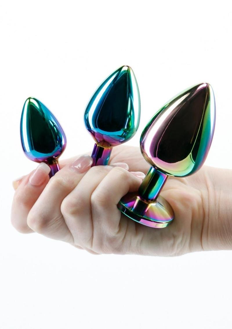 Rear Assets Aluminum Anal Plug Trainer Kit (3 pieces) - Rainbow