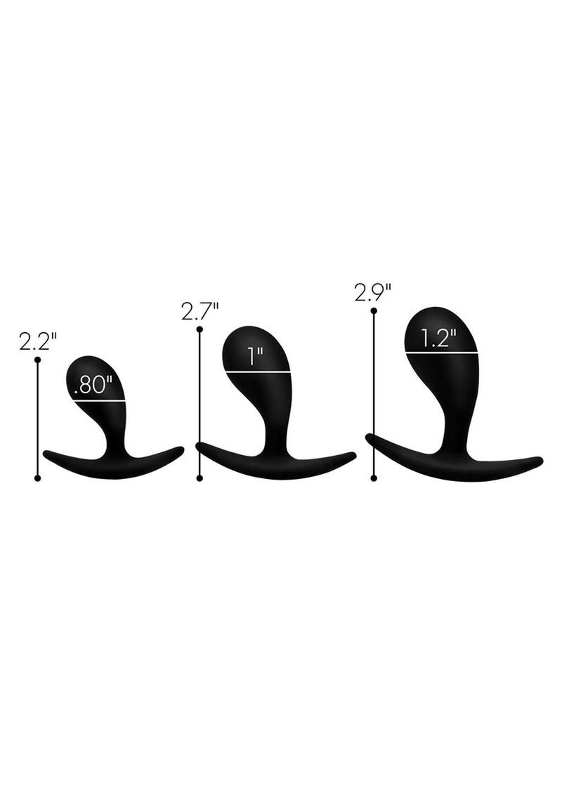 Master Series Dark Droplets Curved Anal Trainer Set (3 piece) - Black