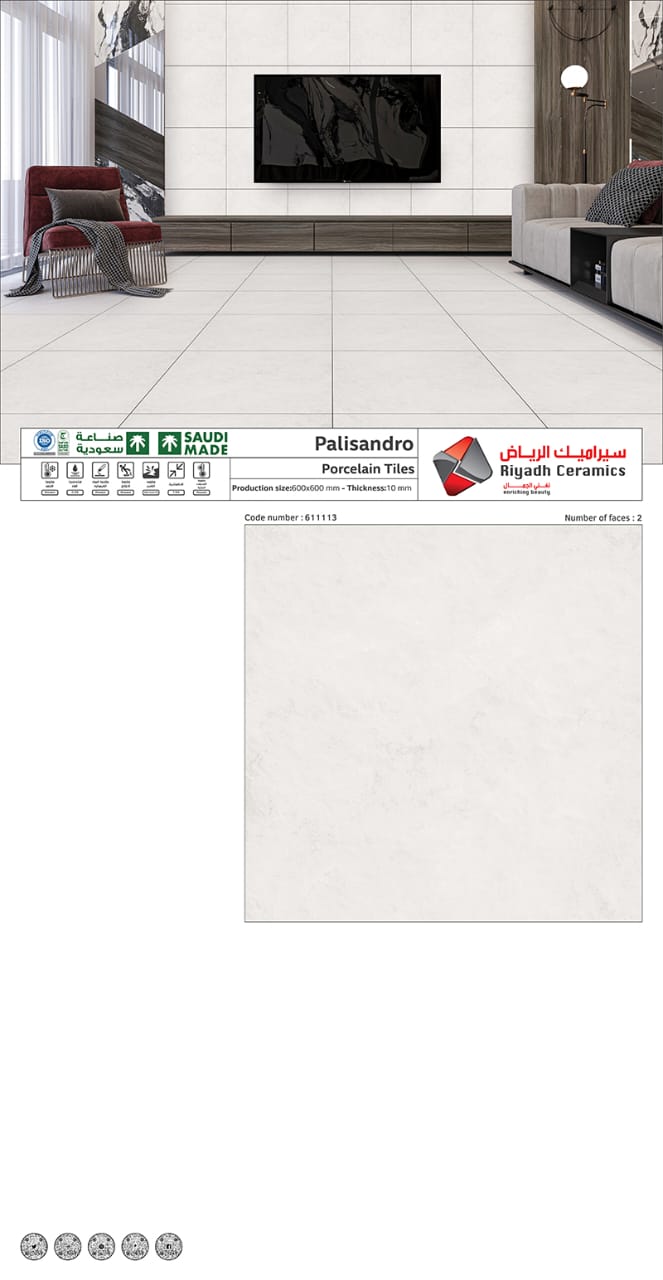  بلاط سيراميك رمادي باليساندرو مصنع الرياض 60×60