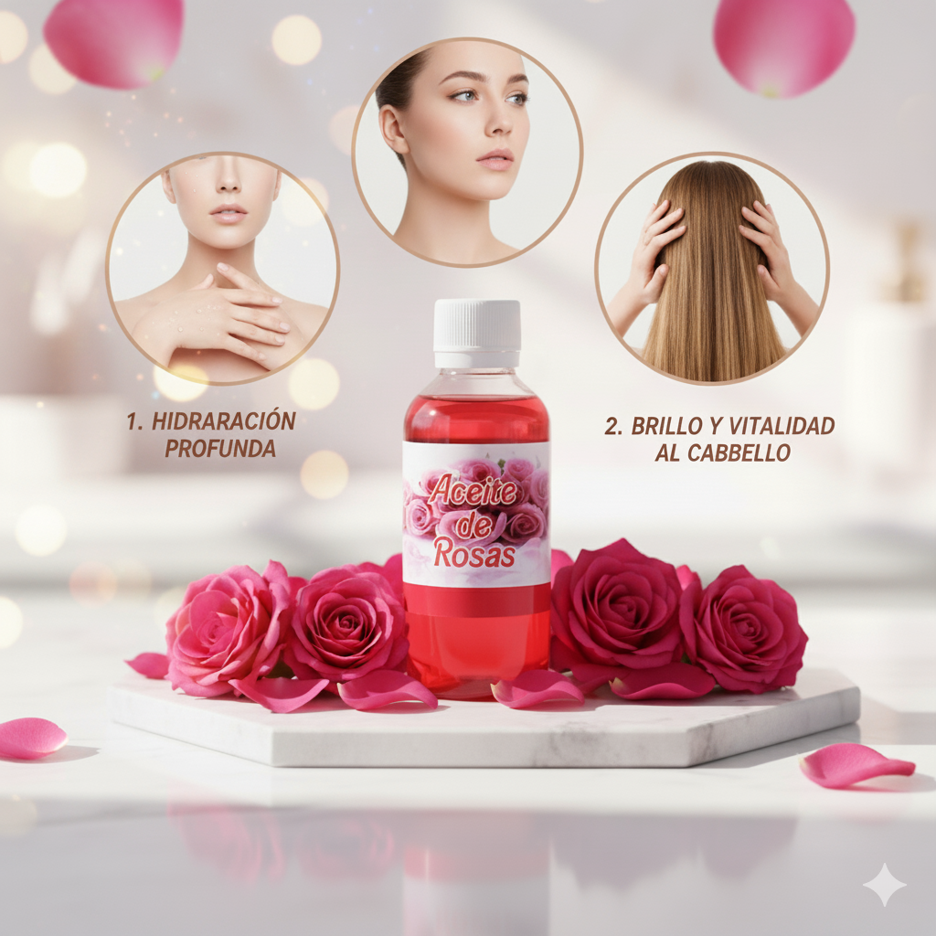 Aceite de Rosas 100% Natural 120ml 4oz Rose Oil