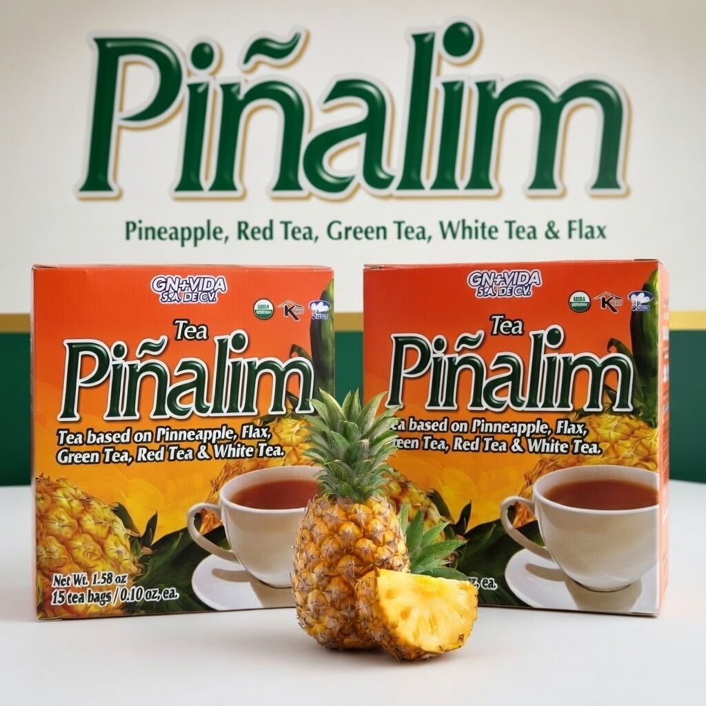 TE PINALIM GN+Vida Tea Piñalim Pineapple 30PC total (2 PACK) 15 Tea Bags Each Bx