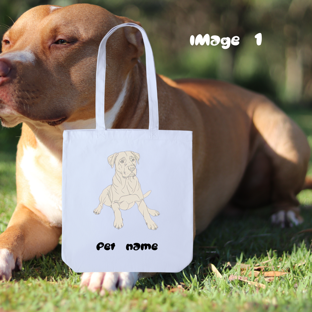 Personalized Dog Tote Bag – Custom Name & Breed 
