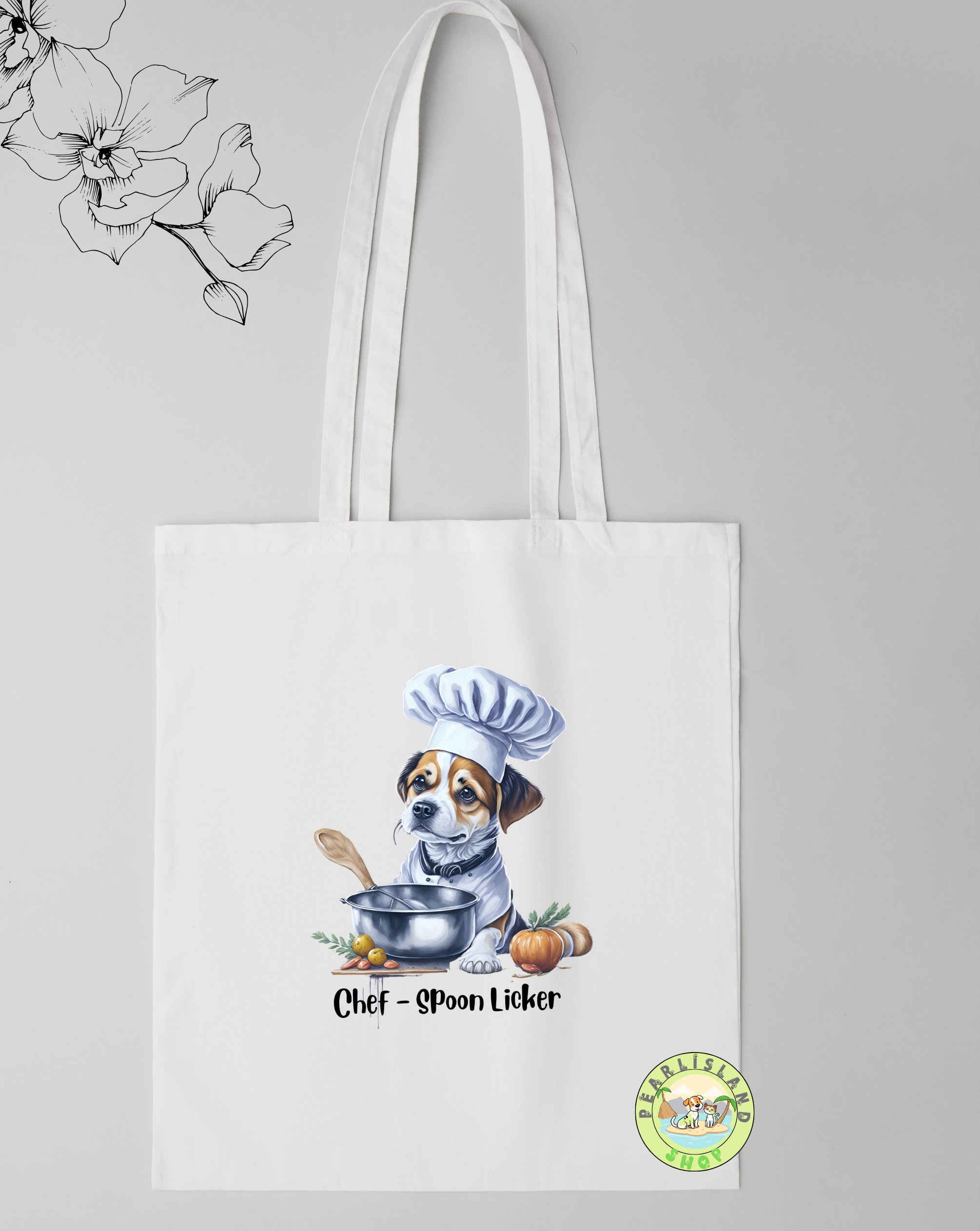 Chef Spoon Licker Dog Tote Bag 