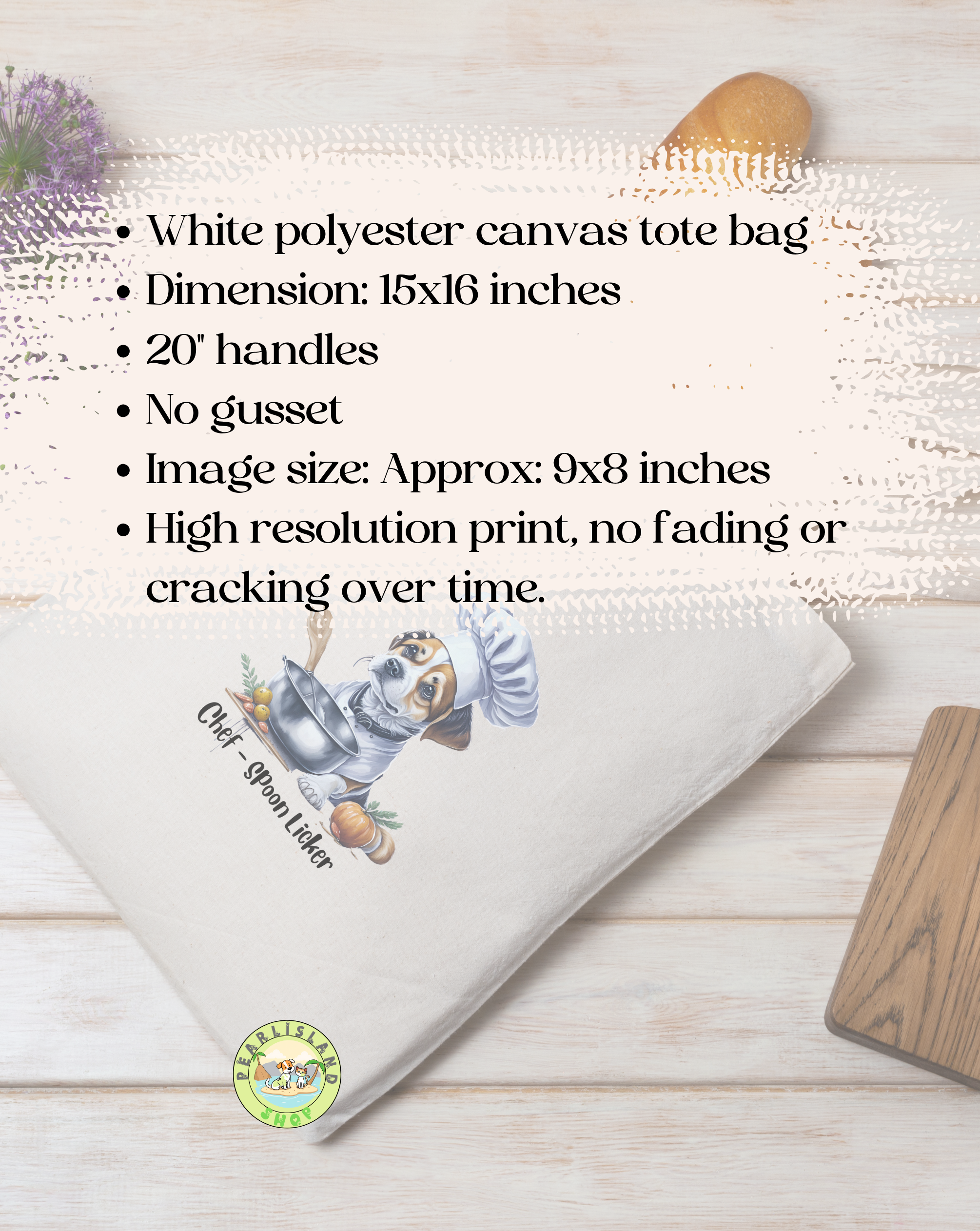 Chef Spoon Licker Dog Tote Bag 